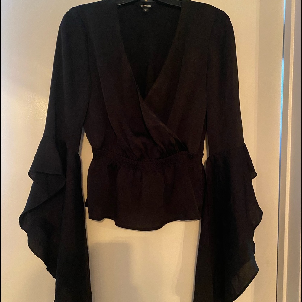 Black silky Express blouse XS